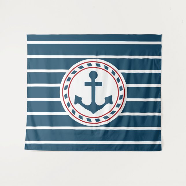 Nautical Design Wandteppich (Vorderseite (Horizontal))