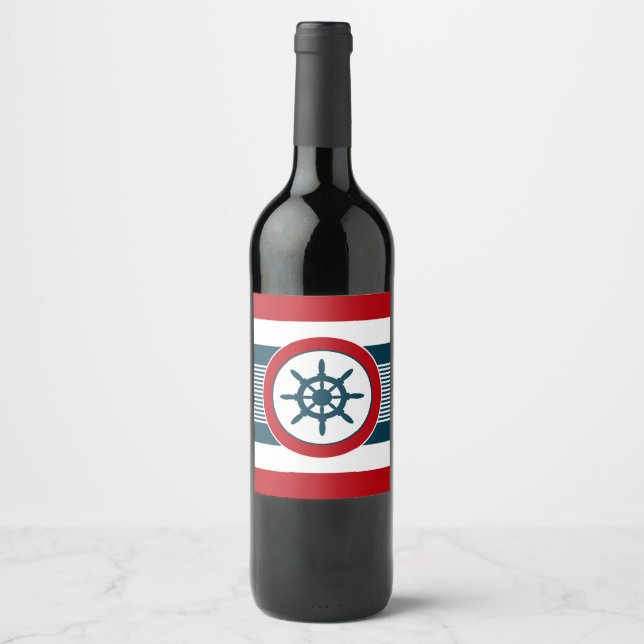 Nautical Design Weinetikett (Vorderseite)