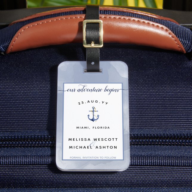 #Nautical Destination #Wedding Save the Date Gepäckanhänger (Vorderseite Insitu 2)