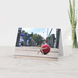 Nautical Dock mit Ornamenten Feiertagskarte