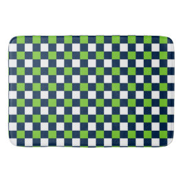 Nautical Doodles – Lime & Navy Mini Check Badematte
