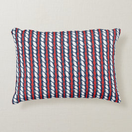 Nautical Doodles – Red & Navy Rope Stripe Dekokissen