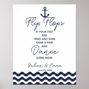 Nautical Dreh Flop Hochzeitsparty drucken Poster