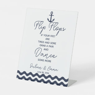 Nautical Dreh Flop Hochzeitsparty drucken Sockelschild