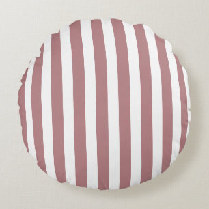 Nautical Dusty Pink & White Striping Rundes Kissen