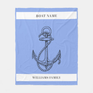 "Nautical Escape" Personalisierter Schiffsname Ank Fleecedecke