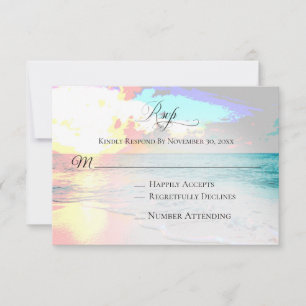 *~* Nautical Exotic Ocean - Beach Wedding UAWG RSVP Karte