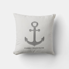 Nautical Family Anchor auf Silver Gray Kissen