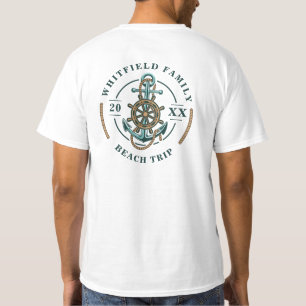 Nautical Family Beach Reise Küste Urlaub maßgeschn T-Shirt