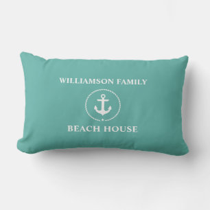 Nautical Family Name Beach House Außenbereich Kissen Für Draußen