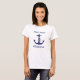 Nautical First Mate Blue Anchor Personalisiert T-Shirt (Vorne ganz)