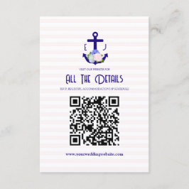 Nautical Floral Stripes Wedding Details Begleitkarte