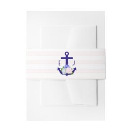 Nautical Floral Stripes Wedding Einladungsbanderole