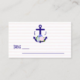 Nautical Floral Stripes Wedding Platzkarte