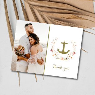 Nautical Foto Beach Wedding Vielen Dank Postkarte