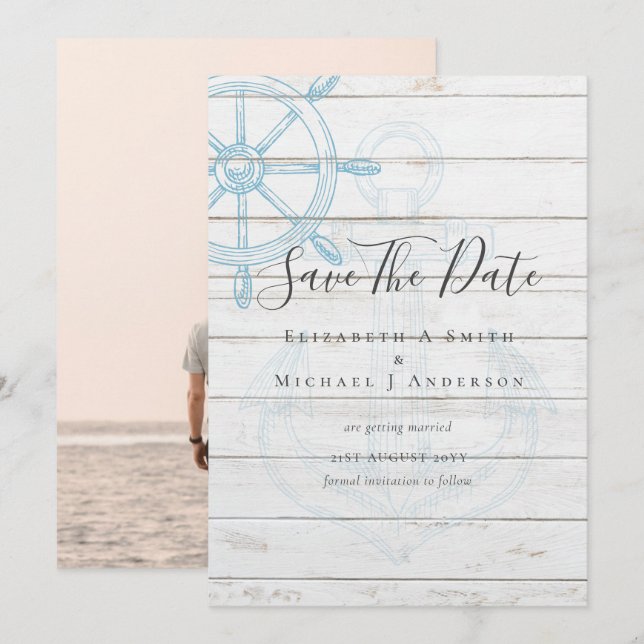 Nautical FOTO Rett Dates Modernes Ocean Beach Sea (Vorne/Hinten)