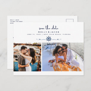 Nautical Foto Wedding Save the Date Ankündigungspostkarte