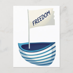 Nautical Freedom Boat Feiertagspostkarte