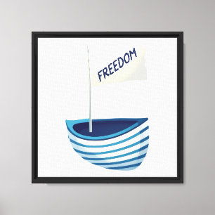 Nautical Freedom Boat Leinwanddruck