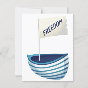 Nautical Freedom Boat Postkarte