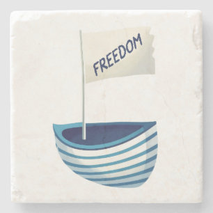 Nautical Freedom Boat Steinuntersetzer