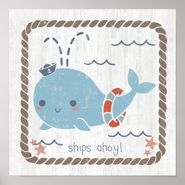 Nautical Friends - Whale Poster (Vorne)