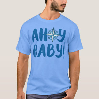 Nautical Gender Reveal Party Thema Ahoy Baby Funny T-Shirt