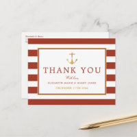 Nautical Gold Anchor, Red Brick & Gold Vielen Dank