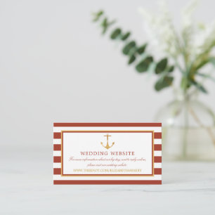 Nautical Gold Anchor, Red Brick Wedding Website Begleitkarte