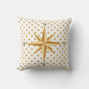 Nautical Gold Stars mit Compass Directors Pillow Kissen