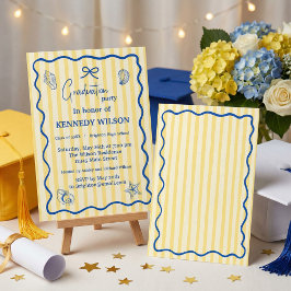 Nautical Graduation Party Invitation Blue Coastal Einladung