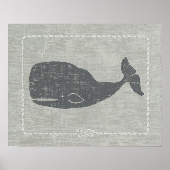 Nautical Gray Whale Poster (Vorne)