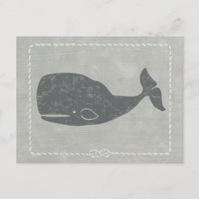 Nautical Gray Whale Postkarte (Vorderseite)