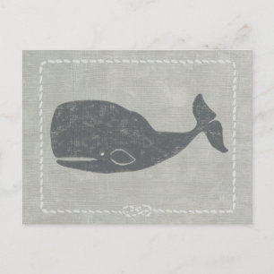 Nautical Gray Whale Postkarte