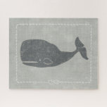 Nautical Gray Whale Puzzle<br><div class="desc">"Whale of a Tale" von Chariklia Zarris. Ein Grauwal auf einem nautischen Hintergrund.</div>