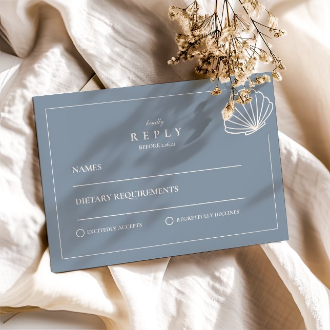 Nautical Hand Drawn Wedding RSVP Karte (Von Creator hochgeladen)