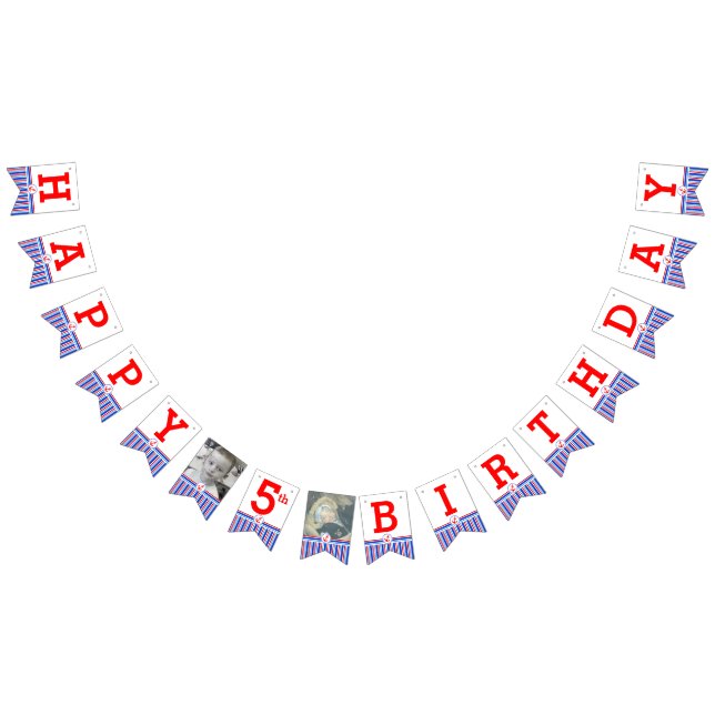 Nautical Happy Birthday 5. Kinderherberge Wimpelkette (Alle)