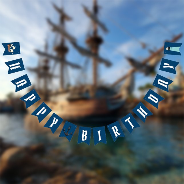Nautical Happy Birthday Wimpelkette (Von Creator hochgeladen)