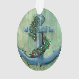 Nautical Holiday Anchor Ornament