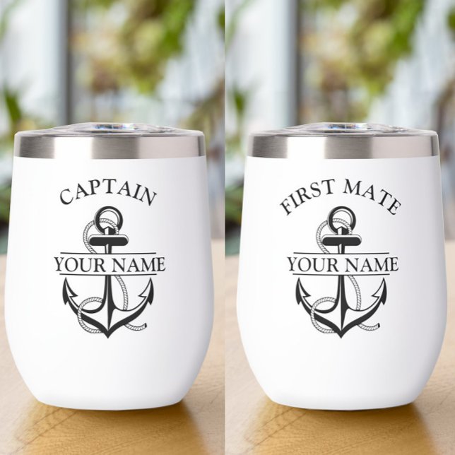 Nautical InsulCaptain First Mate Wine Tumbler (Von Creator hochgeladen)