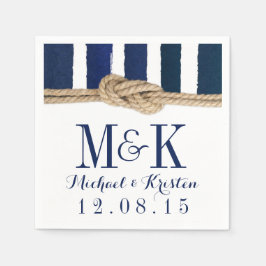 Nautical Knot Navy Streifen Hochzeiten Napkins Serviette