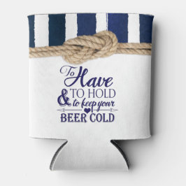 Nautical Knot Watercolor Navy Stripes Wedding Dosenkühler