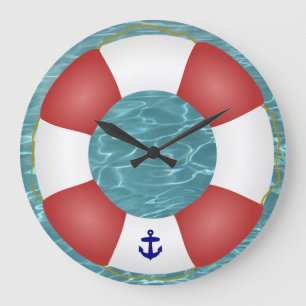 Nautical Life preserver Große Wanduhr