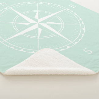 Nautical Light Blue und White Segelschiff Compass Sherpadecke