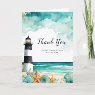Nautical Lighthouse 16 . Geburtstag Geburtstag Dankeskarte