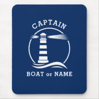 Nautical Lighthouse Captain & Boat oder Name Blue