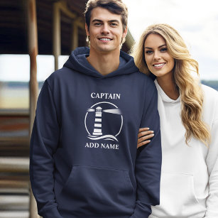 Nautical Lighthouse Captain oder Bootsname Navy Bl Hoodie