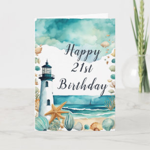 Nautical Lighthouse Geburtstag Karte