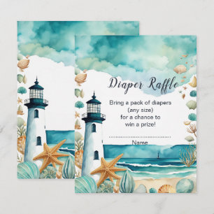 Nautical Lighthouse Kinderdusche Windelwannenverkl Begleitkarte
