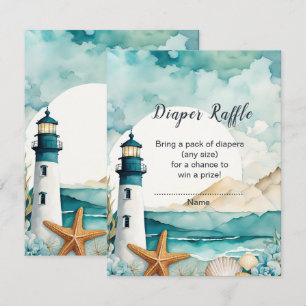 Nautical Lighthouse Kinderdusche Windelwannenverkl Begleitkarte